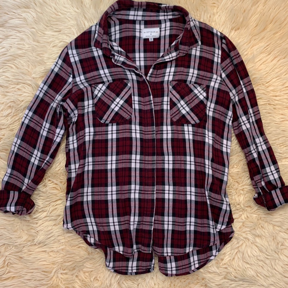 💚COTTON ON Plaid Button Down Shirt